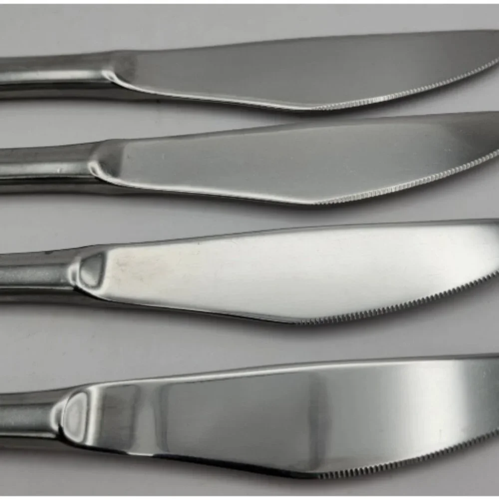Vintage Amefa Holland Stainless Steel Dinner Knife Lot of 4 Knives Prestige Rare